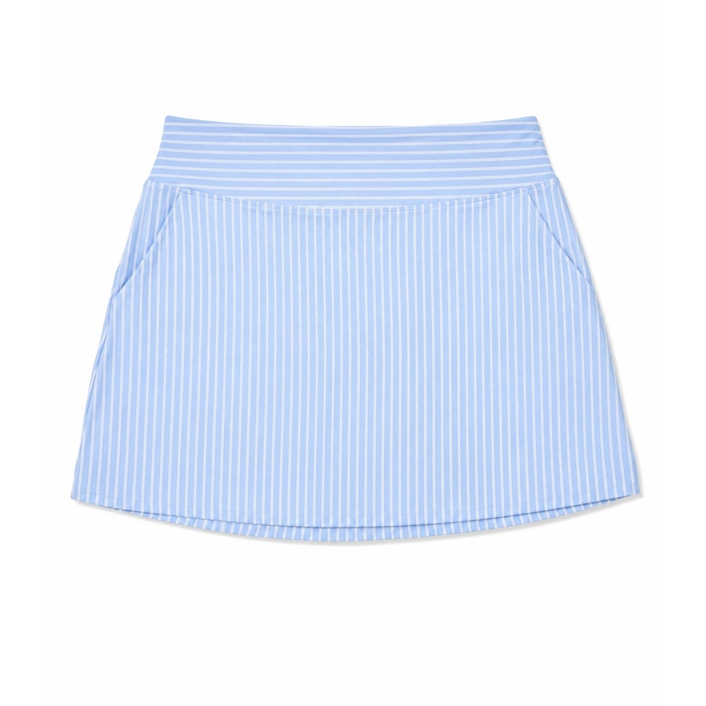 Laura Ashley Blue White Striped Active Skort with Pockets Size L